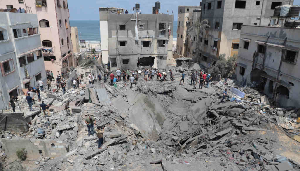 Bombardeo da aviación israelí sobre a Faixa de Gaza, en Palestina, no verán deste ano (Europa Press / Contacto / Rizek Abdeljawad).