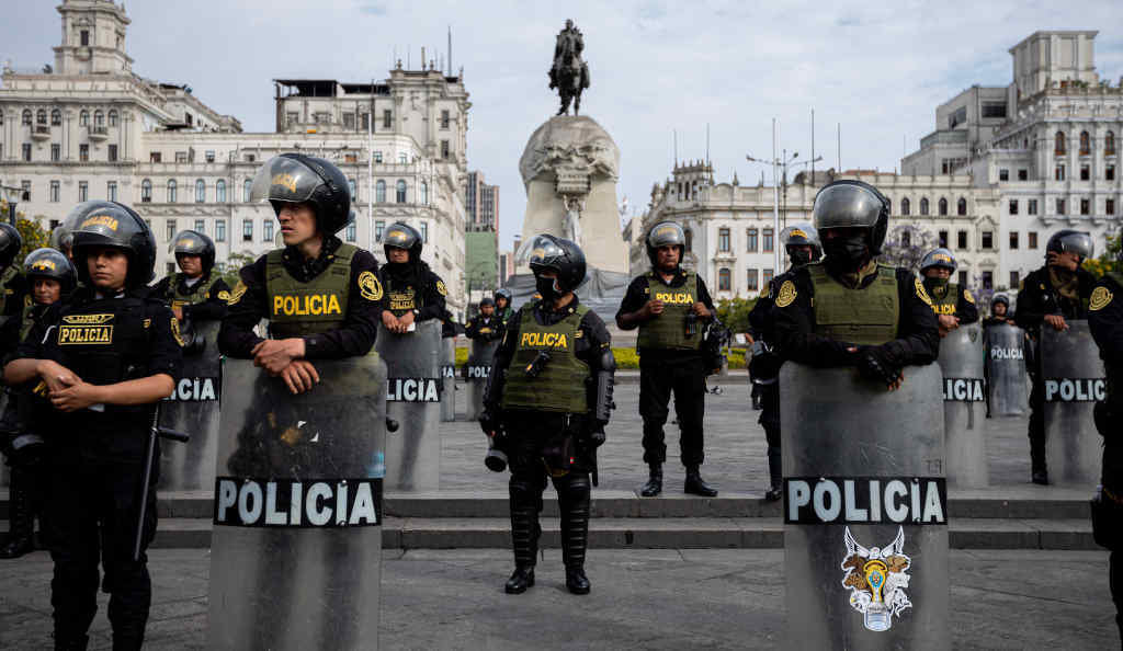 A presenza policial incrementouse no Perú (Foto: Lucas Aguayo Araos / dpa).