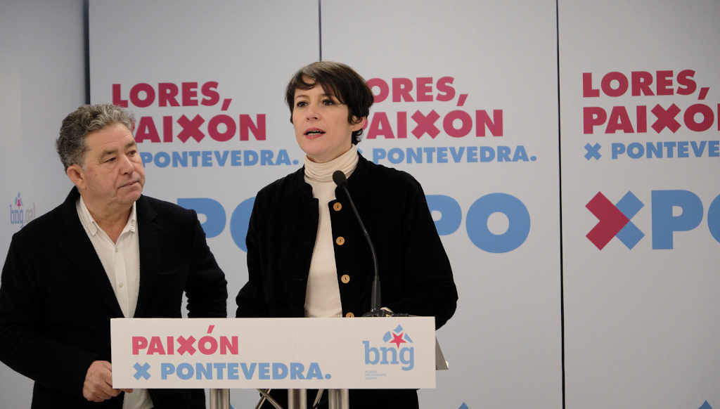 Miguel Anxo Fernández Lores e Ana Pontón esta quinta feira (Foto: Nós Diario).