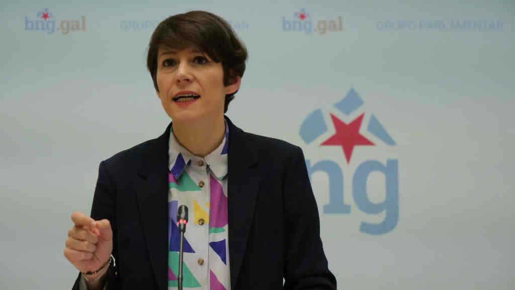 A portavoz nacional do BNG, Ana Pontón, en rolda de prensa (Foto: Nós Diario).