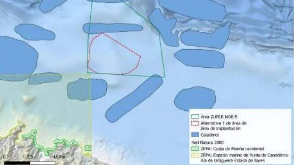 &Aacute;rea de implantaci&oacute;n do parque e&oacute;lico mari&ntilde;o Ventus. (Infograf&iacute;a: Abei Energy)