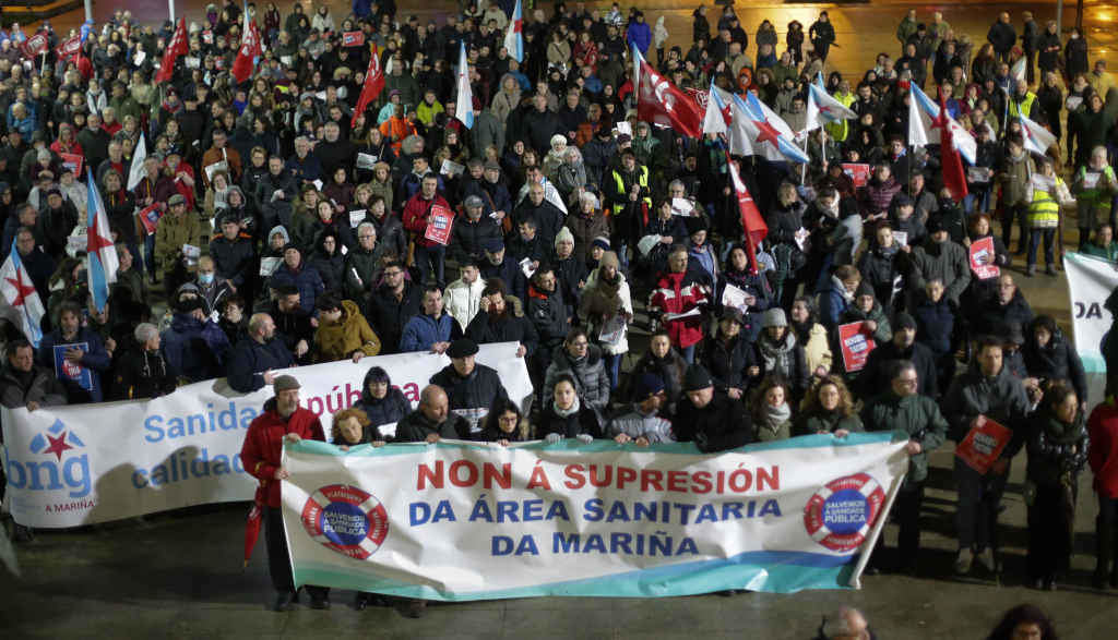 Mobilización onte en Burela convocada pola Plataforma en Defensa da Sanidade Pública da Mariña (Foto: Carlos Castro / Europa Press).
