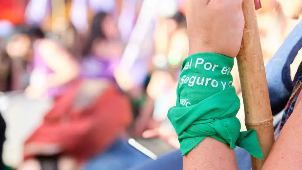 O pano verde &eacute; un s&iacute;mbolo da loita polo dereito ao aborto. (Foto: Carolina Jaramillo).