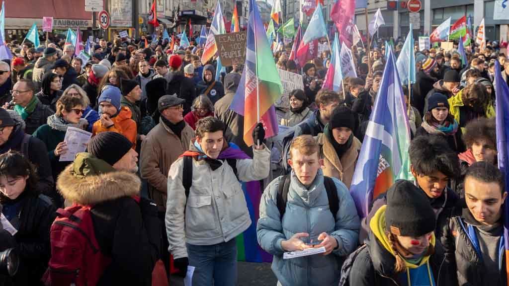 Manifestación xuvenil contra as reformas das pensións en Francia. (Foto: Europa Press)