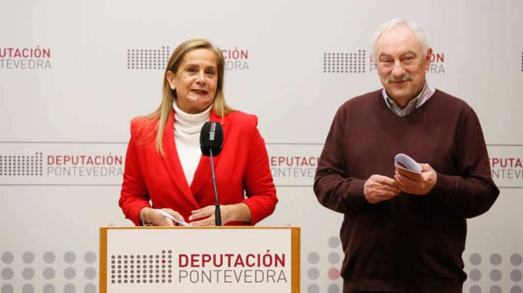 Carmela Silva e César Mosqueira esta quinta feira (Foto: Deputación de Pontevedra).