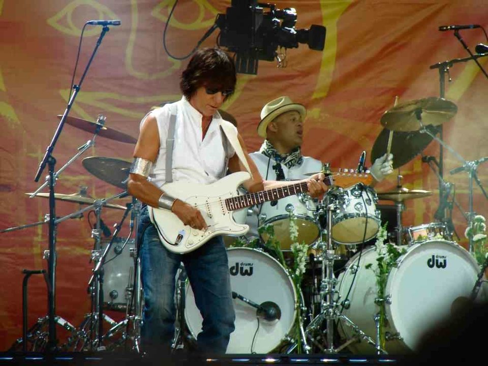 Jeff Beck nun concerto en 2009. (Foto Alex G)