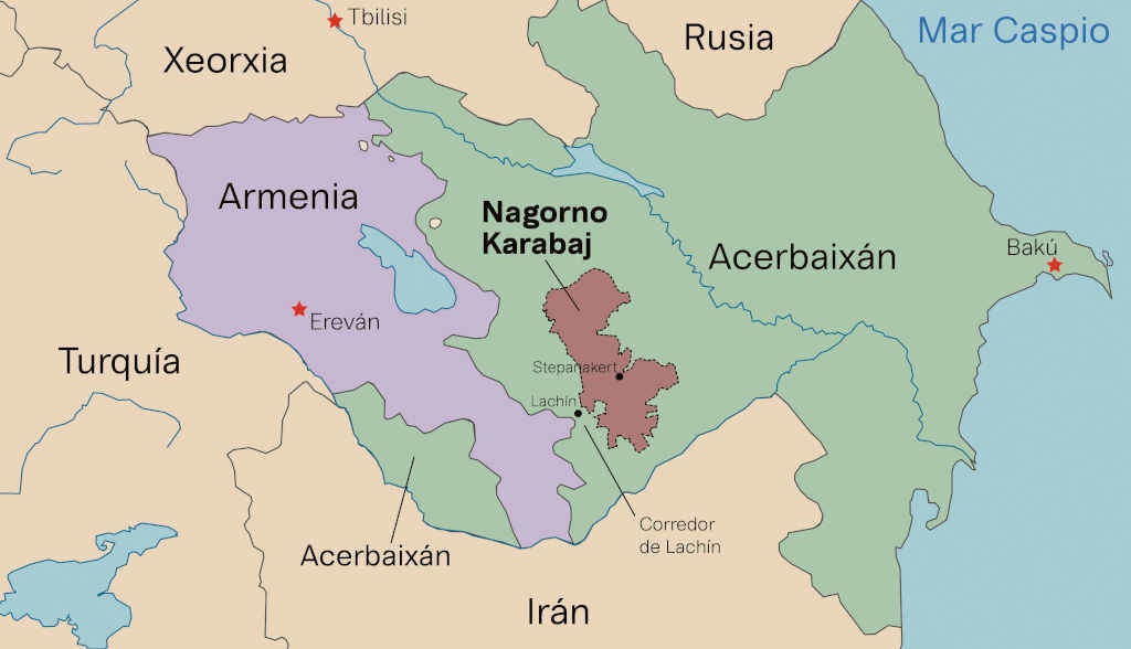 Un dos conflitos máis sanguinarios foi o que enfrontou armenios e azerís a principios dos 90 polo control do Nagorno Karabaj (Foto: Wikipedia / Nós Diario).
