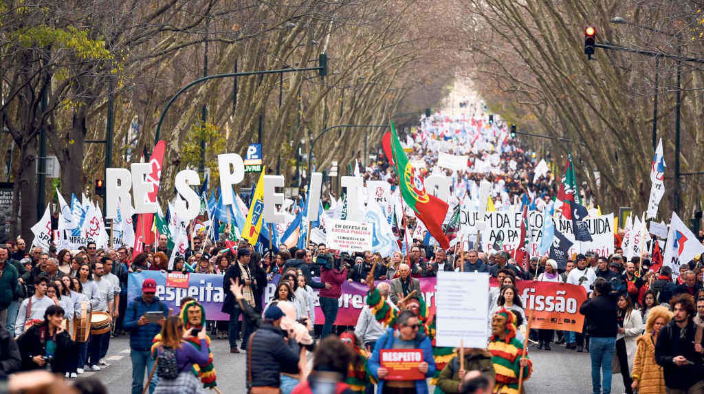 A mobilización decorreu o 11 de febreiro nas rúas de Lisboa (Foto: Nós Diario).