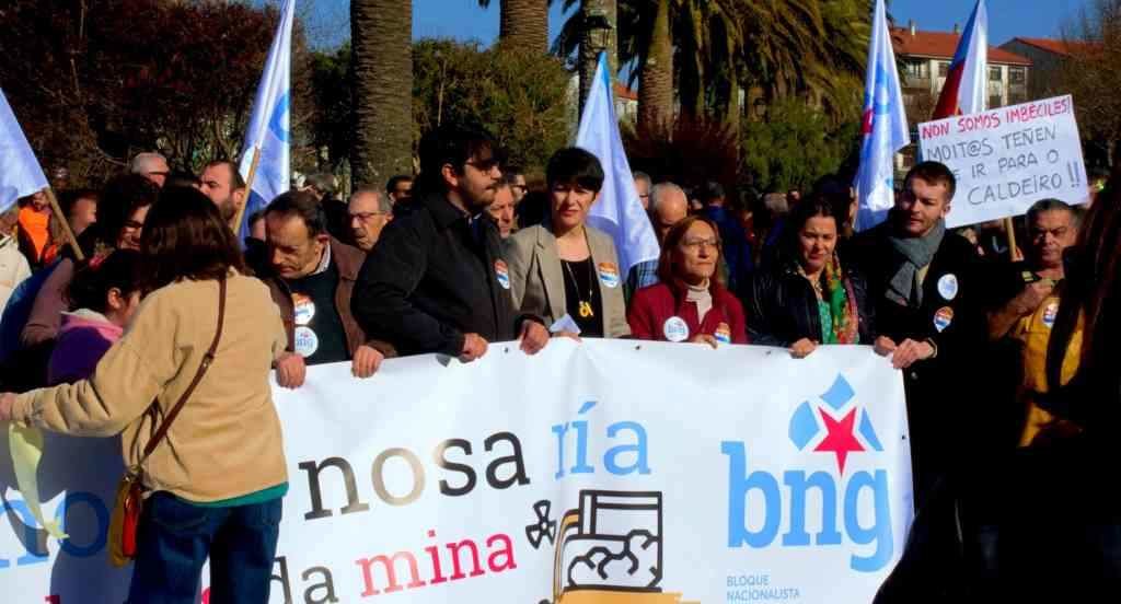 A portavoz nacional do BNG, Ana Pontón, na manifestación deste sábado en Noia. (Foto: Nós Diario)