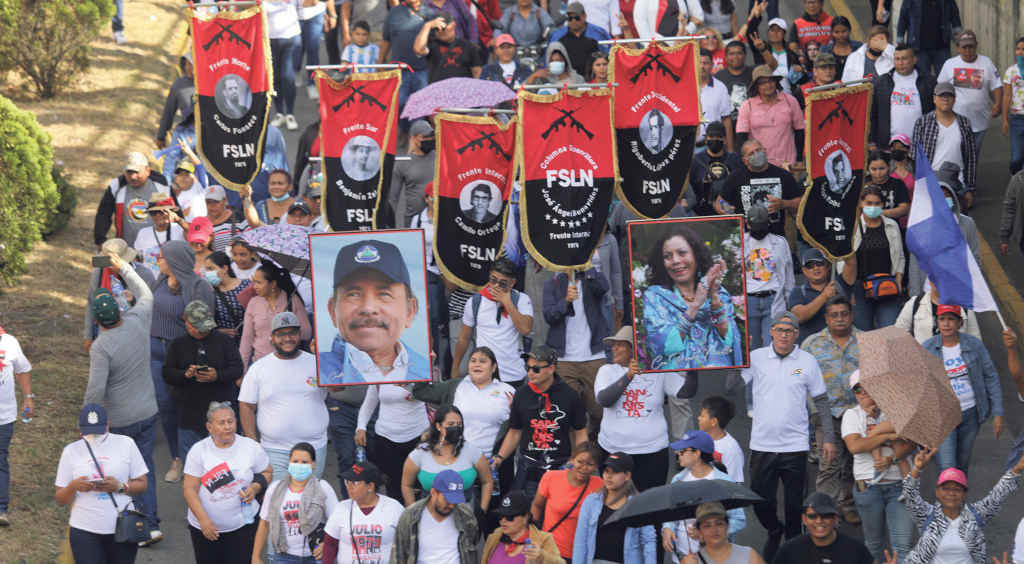 'Marcha da Vitoria do Pobo' o pasado 11 de febreiro en Managua para mostrar o seu apoio ao Goberno de Ortega (Foto: Inti Ocon / dpa).
