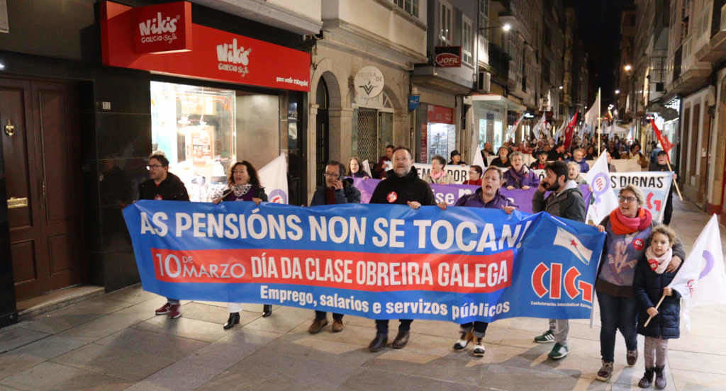 Manifestación da CIG en Ferrol esta sexta feira (Foto: Nós Diario).