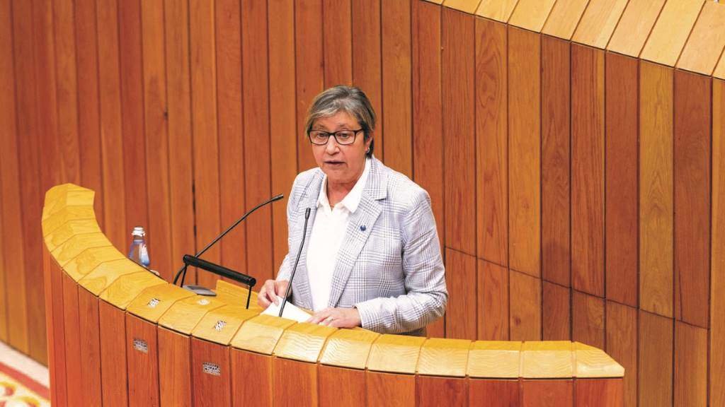 Rosa Quintana, conselleira do Mar, na tribuna do Parlamento. (Foto: Europa Press)