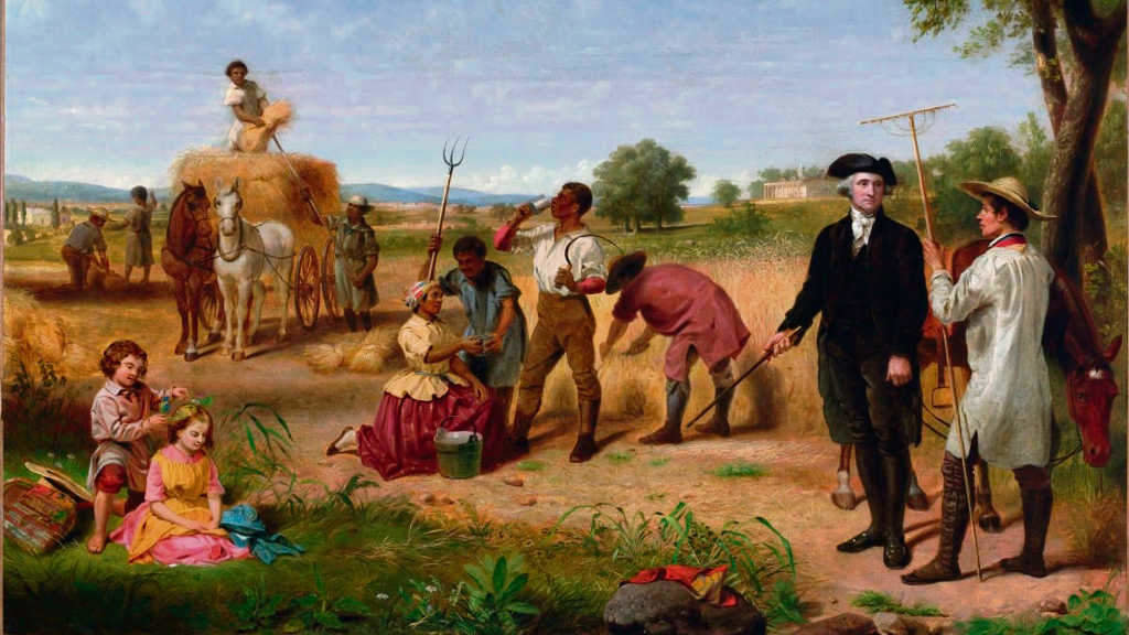 'Washington as Farmer at Mount Vernon', 1851, de Junius Brutus Stearns, situado no Museo de Belas Artes de Virxinia. (Foto: Junius Brutus Stearns)