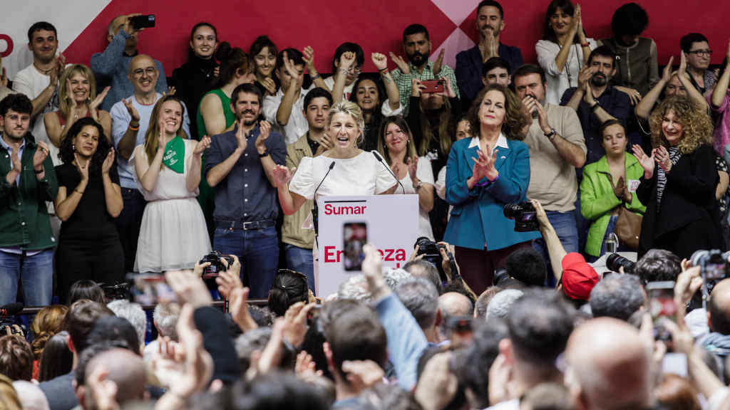 Yolanda Díaz durante a clausura do acto de Sumar en Madrid (Foto: Carlos Luján / Europa Press).