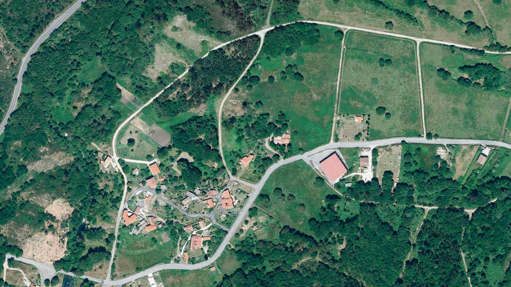 Vista aérea do lugar O Pozo Negro, na Chan, na comarca de Pontevedra. (Foto: Nós Diario / Xunta da Galiza)
