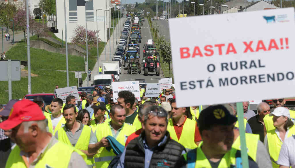 Protesta do sector primario esta terza feira en Lugo (Foto: Carlos Castro / Europa Press).