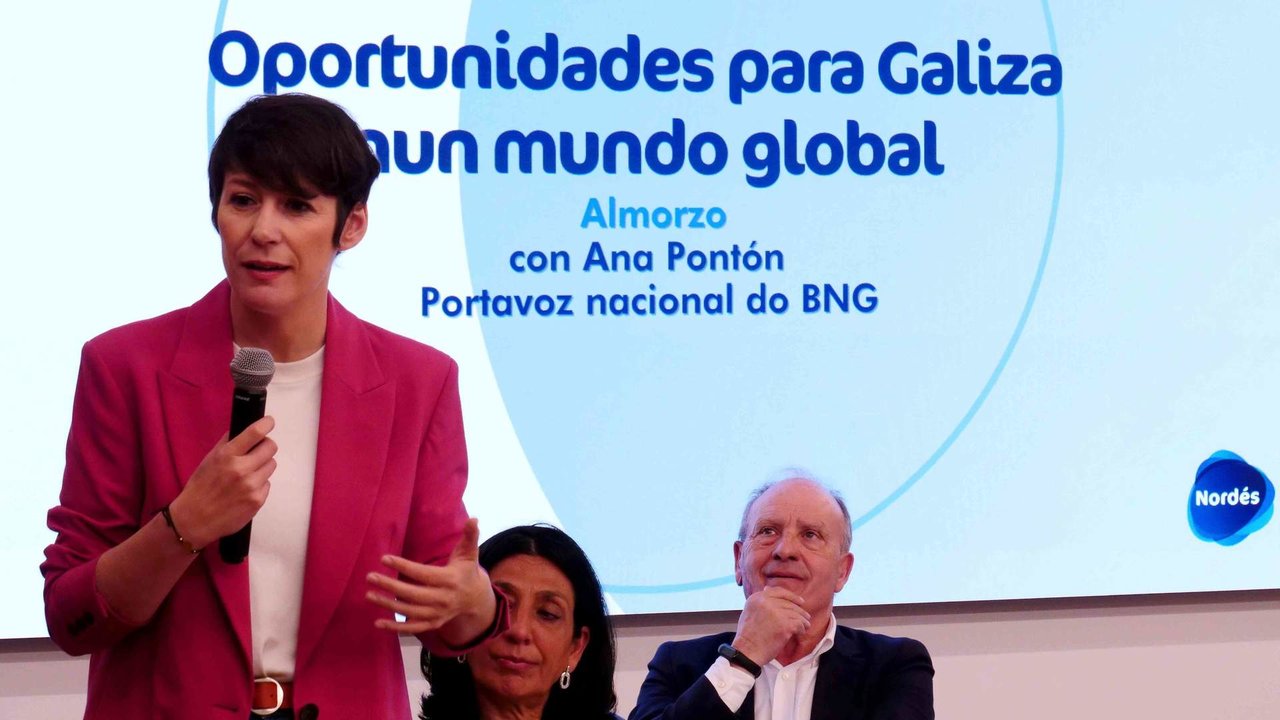 Intervención de Ana Pontón no Nordés Club empresarial da Coruña. (Foto: Nós Diario)