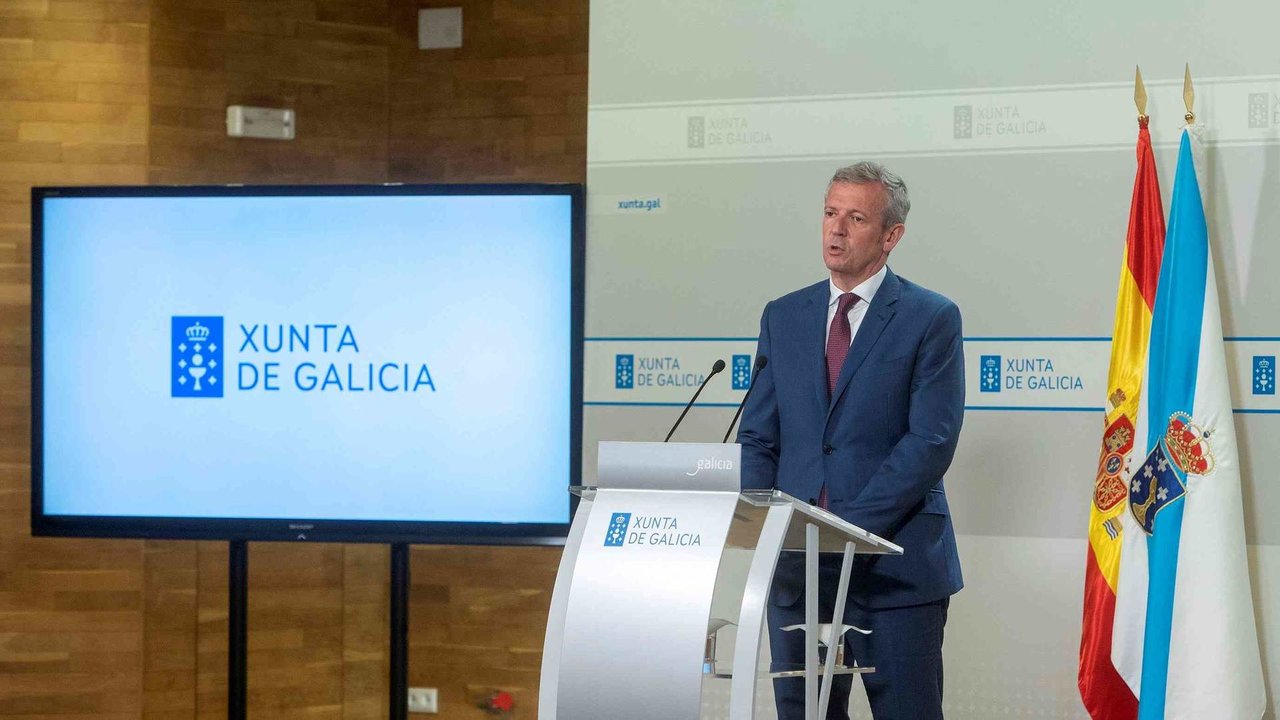 O presidente da Xunta, Alfonso Rueda, esta quinta feira. (Foto: Conchi Paz)