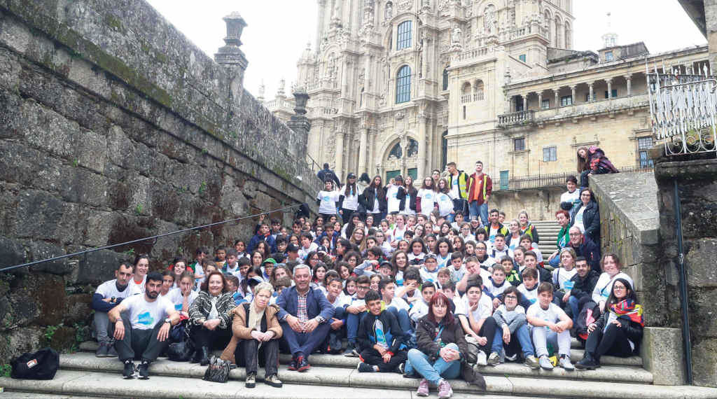 Un centenar de estudantes de galego do Bierzo e Seabra de visita en Compostela en 2019 (Foto: Xunta da Galiza).