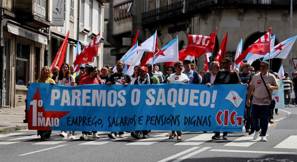 Manifestación da CIG polo Primeiro de Maio en Santiago de Compostela (Foto: Arxina).