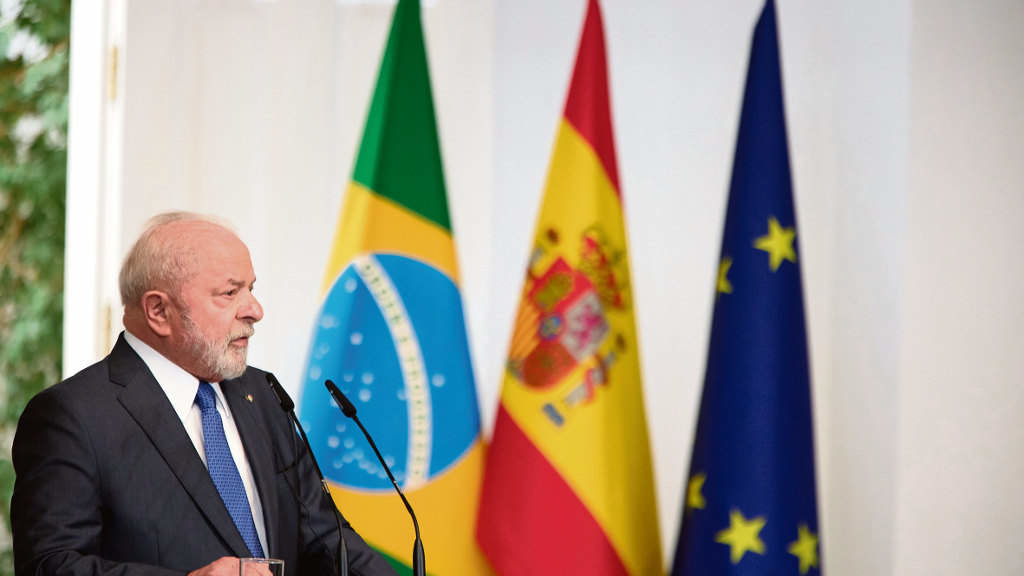 Lula da Silva na Moncloa durante a súa visita oficial a España. (Foto: Jesús Hellín /  Europa Press)