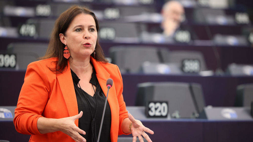 Ana Miranda durante unha intervención no Parlamento Europeo. (Foto: Nós Diario)