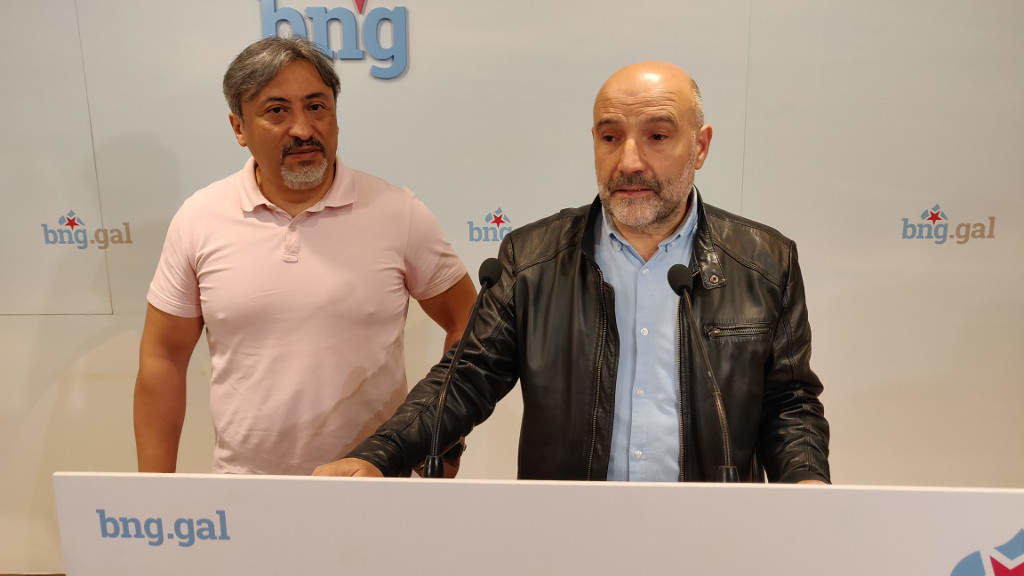 O secretario nacional da CIG Correos, John Vivanco, e o deputado do BNG no Congreso español, Néstor Rego. (Foto: Nós Diario)