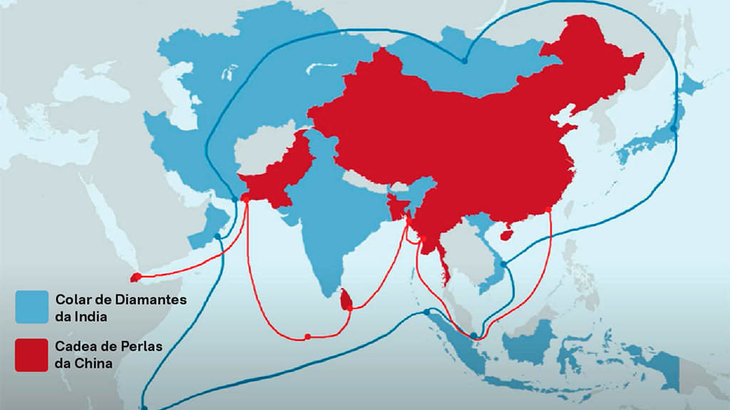 Comparación das estratexias india e chinesa no océano Índico (Foto: Drishtikone / Nós Diario).