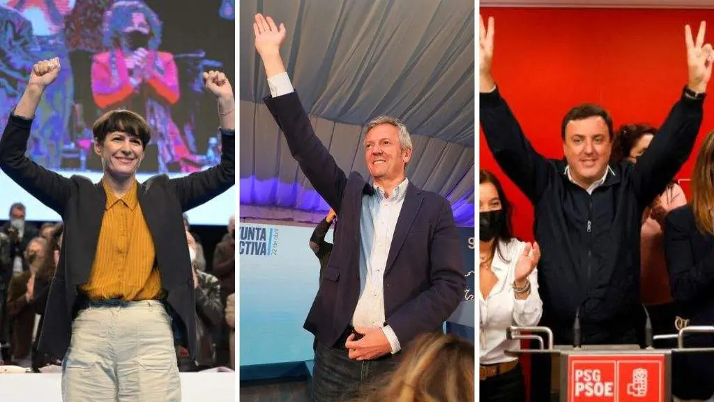 Ana Pont&oacute;n, Alfonso Rueda e Valent&iacute;n Gonz&aacute;lez Formoso. (Fotos: Europa Press)