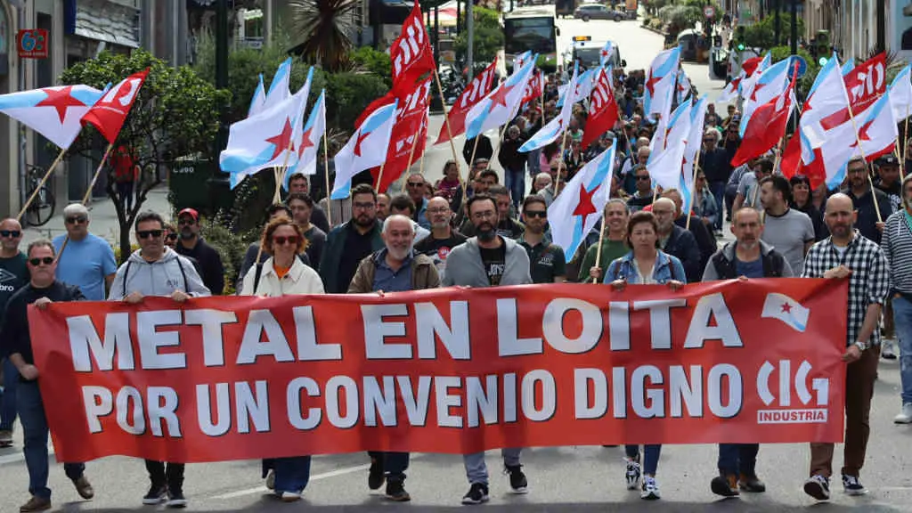 Manifestaci&oacute;n do metal en Vigo (Foto: N&oacute;s Diario).