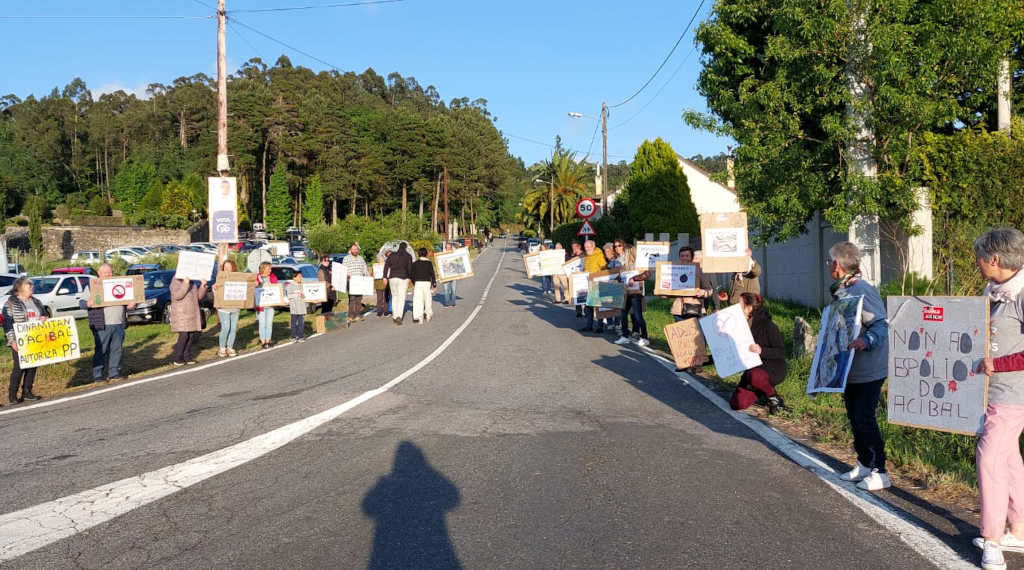Protesta de Amil sen Eólicos en Moraña (Foto: Amil sen Eólicos).