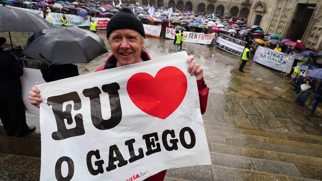 Manifestaci&oacute;n de Queremos Galego en Compostela hai hoxe un ano. (Foto: &Aacute;lvaro Ballesteros / Europa Press)