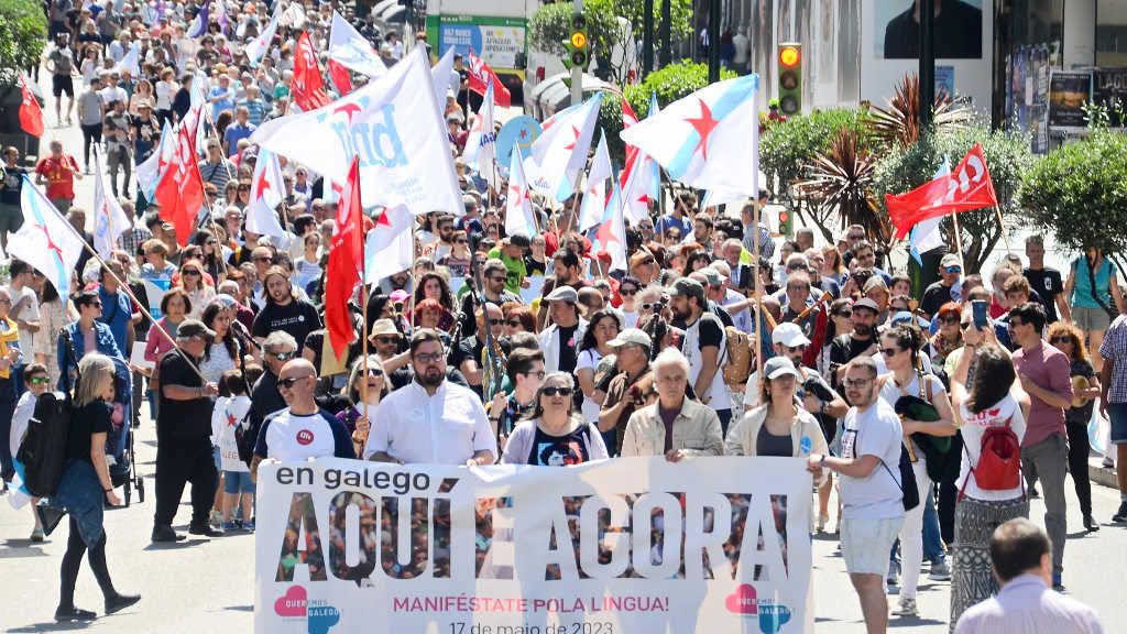 Mobilización convocada por Queremos Galego na Coruña. (Foto: Nós Diario)