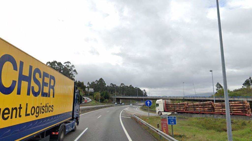 A autovía A-55 ao seu paso por Mos (Foto: Google)