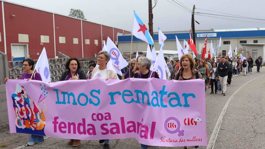 Mobilización da CIG onte diante de Copo Galicia, en Mos. (Foto: Nós Diario)