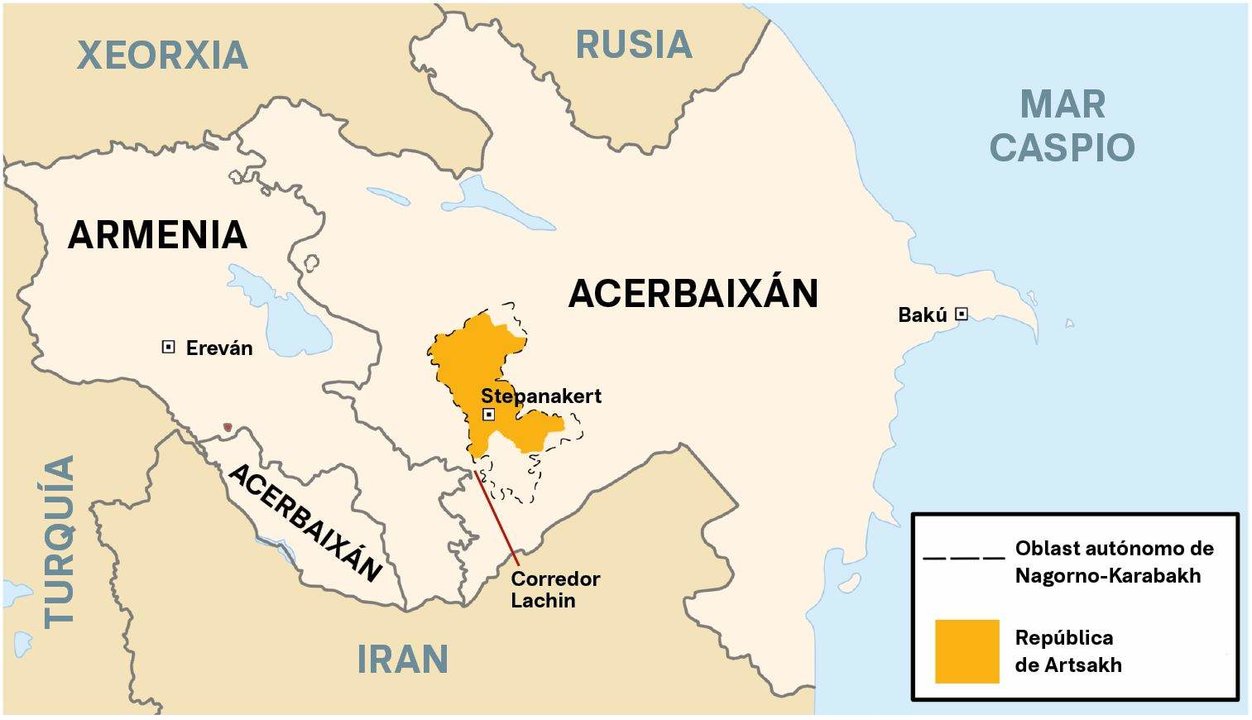 A rexión de Nagorno-Karabakh, no Cáucaso. (Foto: Nós Diario)
