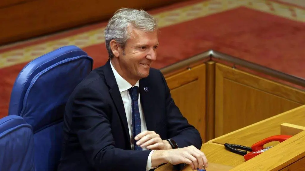 Alfonso Rueda, no pleno desta terza feira do Parlamento. (Foto: Arxina)