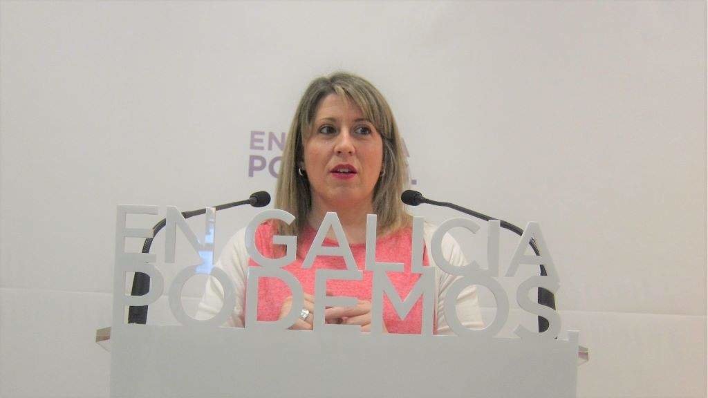 Carmen Santos, nunha comparecencia como líder de Podemos Galicia. (Foto: Europa Press)