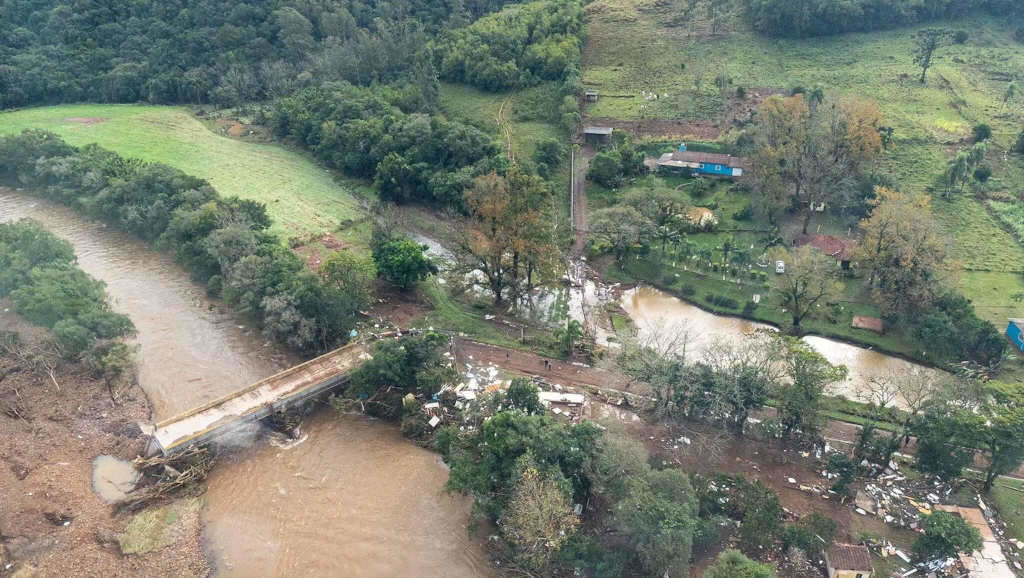 Imaxe posterior á chegada do ciclón ao Estado de Río Grande do Sul (FFoto: Governo do Rio Grande do Sul).