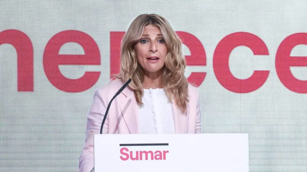 A l&iacute;der de Sumar, Yolanda D&iacute;az, nun acto pol&iacute;tico decorrido este pasado domingo. (Foto: Gustavo Valiente / Europa Press)