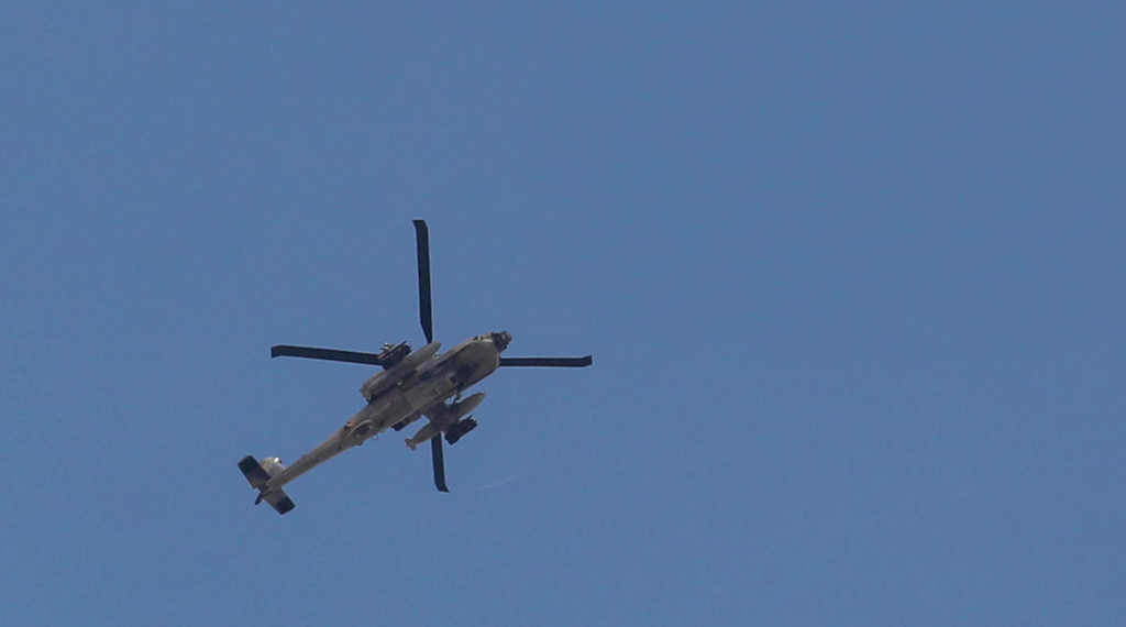 Un helicóptero usado polo exército israelí (Foto: Europa Press / Contacto / Mohammed Turabi).