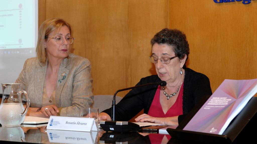 Carme Adán e Rosario Álvarez no Consello da Cultura Galega. (Foto: CCG).