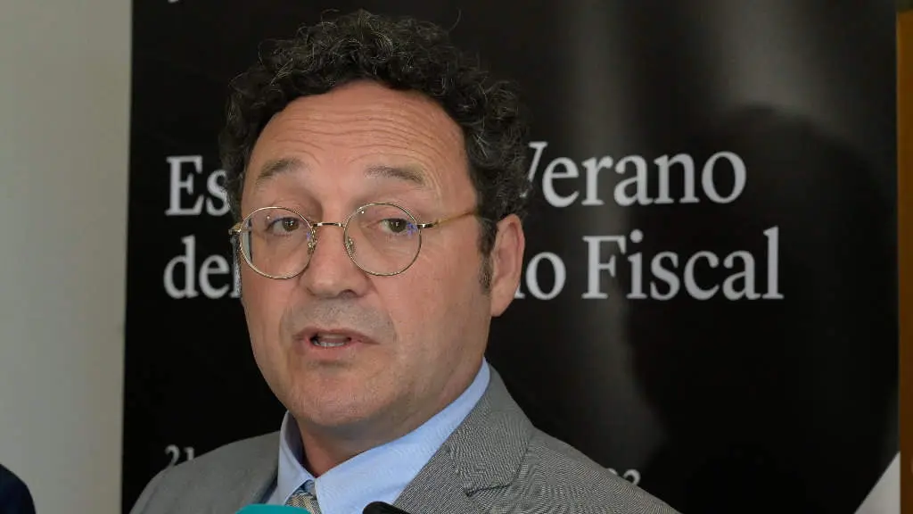 O fiscal xeral do Estado espa&ntilde;ol, &Aacute;lvaro Garc&iacute;a Ortiz, onte en Bergondo. (Foto: M. Dylan / Europa Press)