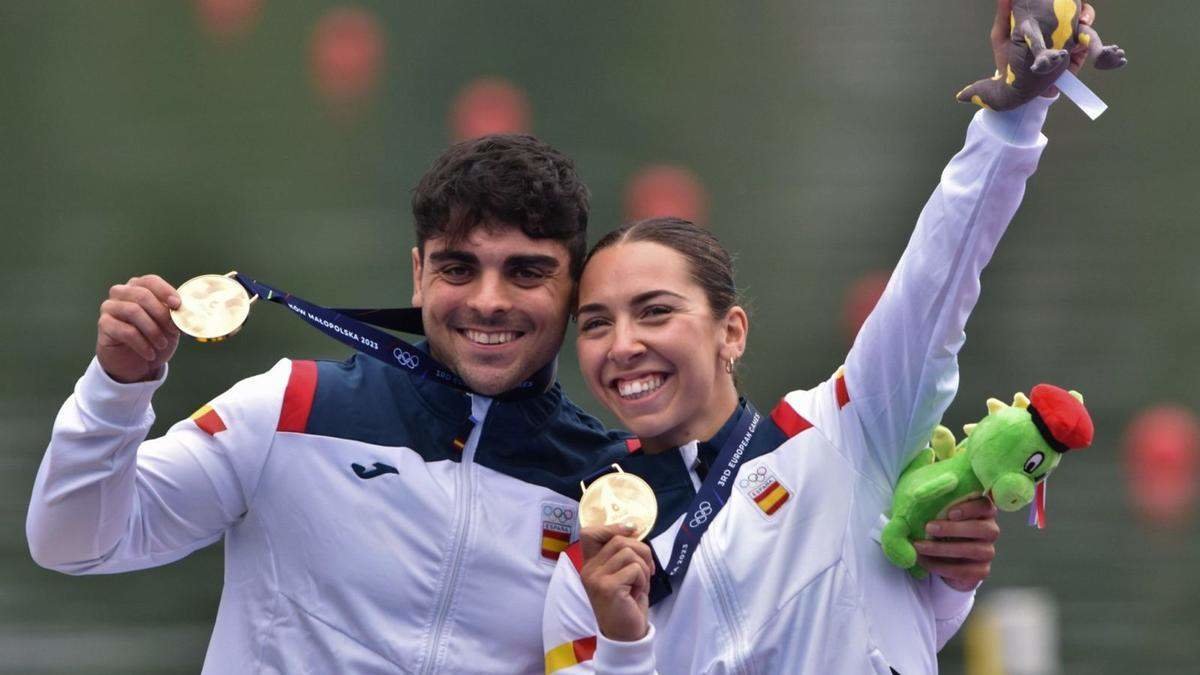 Pablo Graña e Antía Jácome no podio. (FOTO: RFEP)