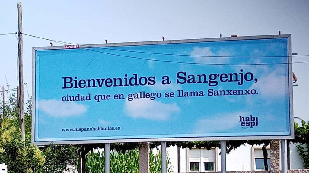 Valado de Hablemos Español en Sanxenxo (O Salnés). (Foto: Nós Diario)