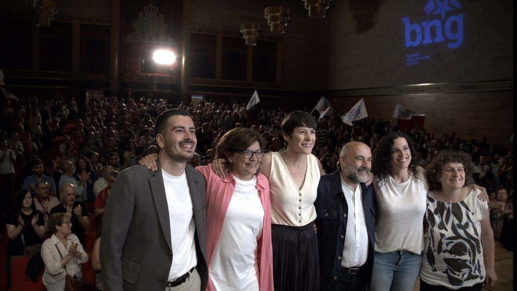 Daniel Castro, Carme da Silva, Ana Pontón, Néstor rego, Noa Presas e Goretti Sanmartín. (Foto: Nós Diario).