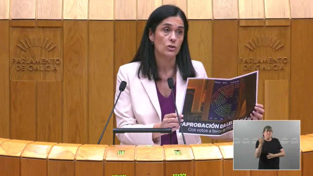 A deputada do PP Paula Prado, no Parlamento galego. (Foto: Nós Diario)