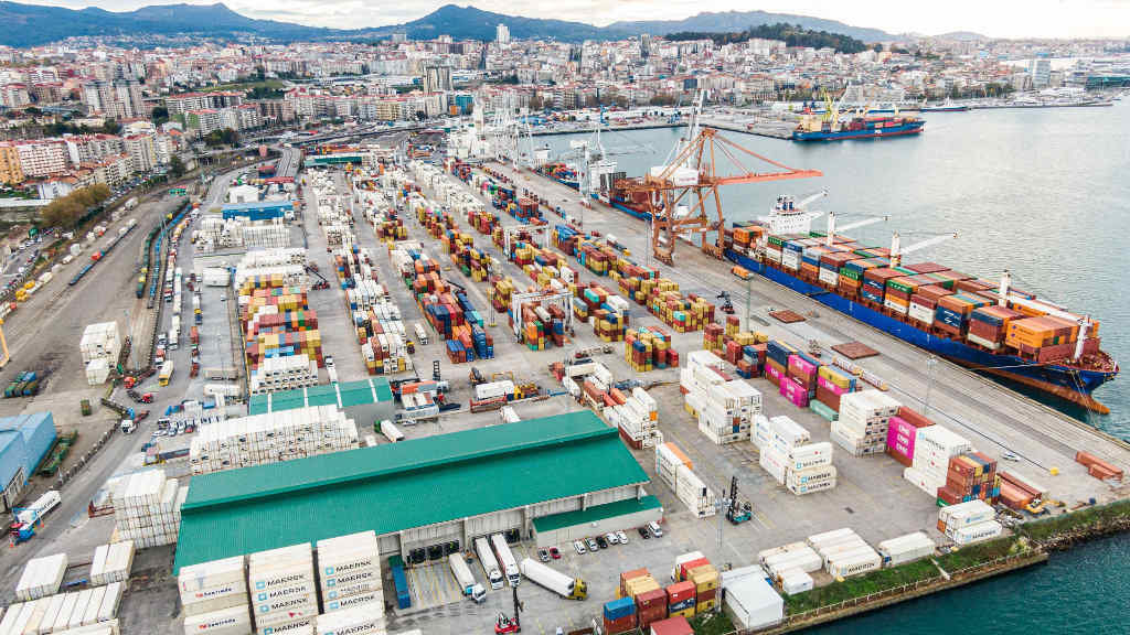 Terminal de carga de contedores do porto de Vigo (Foto: Porto de Vigo).