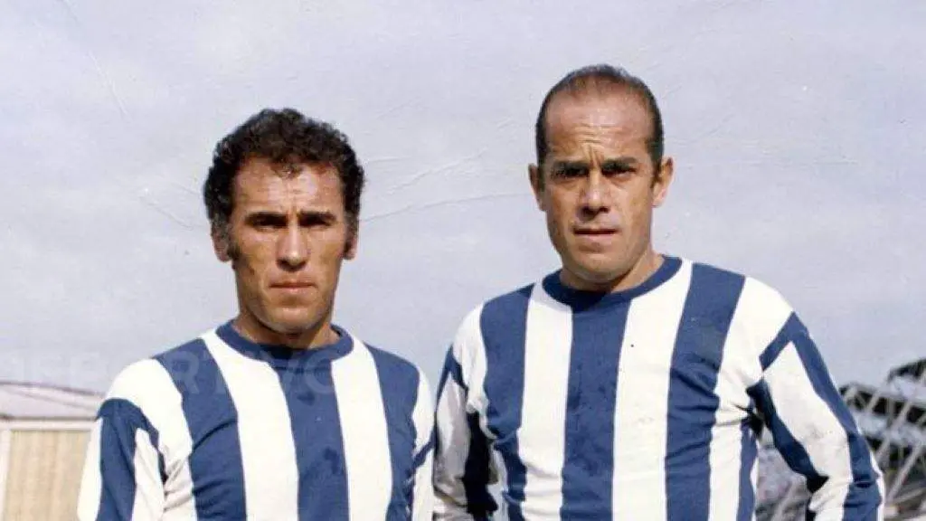 Lu&iacute;s Su&aacute;rez, &aacute; dereita, xunto a Amancio Amaro, falecido o pasado ano e tam&eacute;n con pasado no D&eacute;por. (Foto: RC Deportivo)
