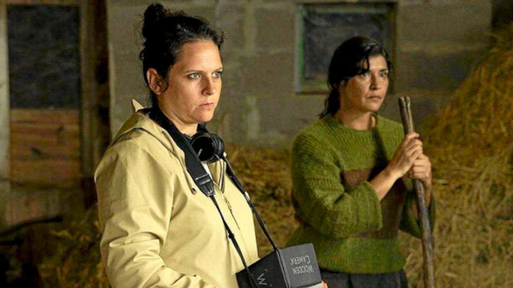 Camborda e Novás durante a rodaxe de 'O Corno' (Foto: Esnatu).